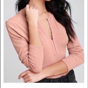 Lulu’s Hook & Eye Ribbed Long Sleeve Top